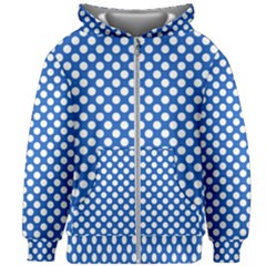 Pastel Blue, White Polka Dots Pattern, Retro, Classic Dotted Theme Kids  Zipper Hoodie Without Drawstring by Casemiro