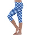 Pastel Blue, white polka dots pattern, retro, classic dotted theme Kids  Lightweight Velour Capri Leggings  View2