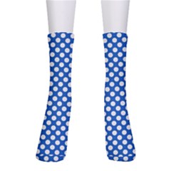 Pastel Blue, White Polka Dots Pattern, Retro, Classic Dotted Theme Men s Crew Socks by Casemiro