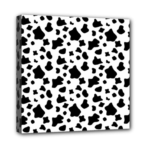 Black And White Cow Spots Pattern, Animal Fur Print, Vector Mini Canvas 8  X 8  (stretched) by Casemiro