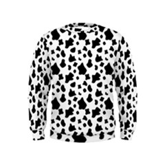 Black And White Cow Spots Pattern, Animal Fur Print, Vector Kids  Sweatshirt by Casemiro