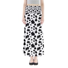 Black And White Cow Spots Pattern, Animal Fur Print, Vector Full Length Maxi Skirt by Casemiro