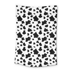 Black And White Cow Spots Pattern, Animal Fur Print, Vector Small Tapestry by Casemiro