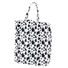 Black And White Cow Spots Pattern, Animal Fur Print, Vector Giant Grocery Tote by Casemiro