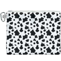 Black And White Cow Spots Pattern, Animal Fur Print, Vector Canvas Cosmetic Bag (xxxl)