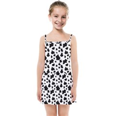 Black And White Cow Spots Pattern, Animal Fur Print, Vector Kids  Summer Sun Dress by Casemiro