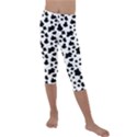 Black and white cow spots pattern, animal fur print, vector Kids  Lightweight Velour Capri Leggings  View1