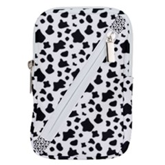 Black And White Cow Spots Pattern, Animal Fur Print, Vector Belt Pouch Bag (small) by Casemiro