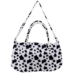 Black And White Cow Spots Pattern, Animal Fur Print, Vector Removal Strap Handbag by Casemiro