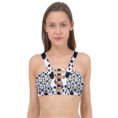 Black And White Cow Spots Pattern, Animal Fur Print, Vector Cage Up Bikini Top by Casemiro