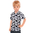 Black and white cow spots pattern, animal fur print, vector Kids  Polo Tee View1