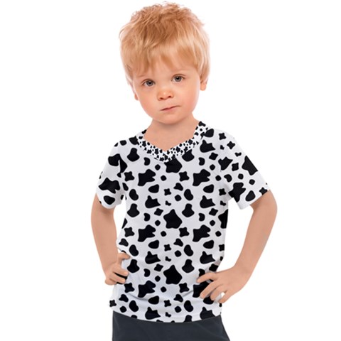 Black And White Cow Spots Pattern, Animal Fur Print, Vector Kids  Sports Tee by Casemiro