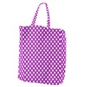 White and purple, polka dots, retro, vintage dotted pattern Giant Grocery Tote View1