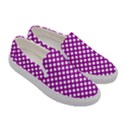 White and purple, polka dots, retro, vintage dotted pattern Women s Canvas Slip Ons View3