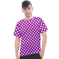 White And Purple, Polka Dots, Retro, Vintage Dotted Pattern Men s Sport Top