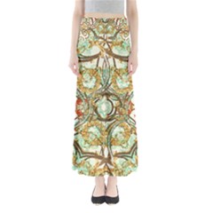 Multicolored Modern Collage Print Full Length Maxi Skirt