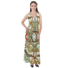 Multicolored Modern Collage Print Sleeveless Velour Maxi Dress by dflcprintsclothing