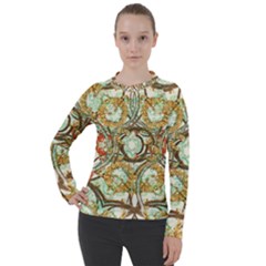 Multicolored Modern Collage Print Women s Pique Long Sleeve Tee