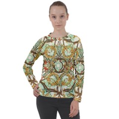 Multicolored Modern Collage Print Women s Long Sleeve Raglan Tee