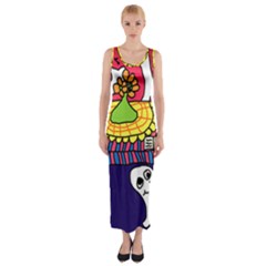 Circus Ghosts Digital Fitted Maxi Dress by snowwhitegirl