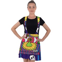 Circus Ghosts Digital Velvet Suspender Skater Skirt by snowwhitegirl