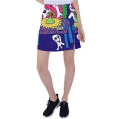 Circus Ghosts Digital Tennis Skirt