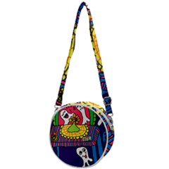 Circus Ghosts Digital Crossbody Circle Bag