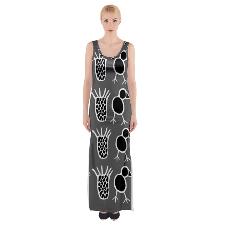 Njhb Vectorized Thigh Split Maxi Dress