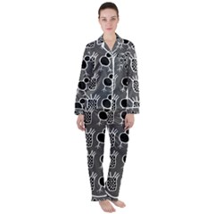 Njhb Vectorized Satin Long Sleeve Pyjamas Set