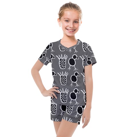 Njhb Vectorized Kids  Mesh Tee And Shorts Set by CHPALTD