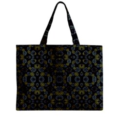 Modern Ornate Stylized Motif Print Zipper Mini Tote Bag