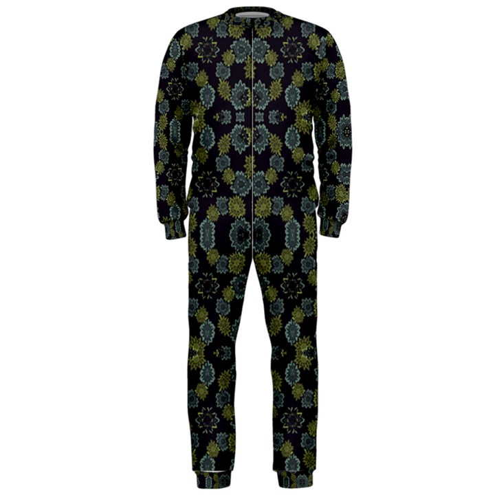 Modern Ornate Stylized Motif Print OnePiece Jumpsuit (Men) 