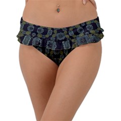 Modern Ornate Stylized Motif Print Frill Bikini Bottom by dflcprintsclothing