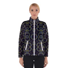 Modern Ornate Stylized Motif Print Winter Jacket