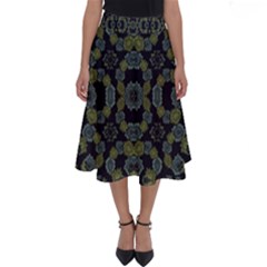 Modern Ornate Stylized Motif Print Perfect Length Midi Skirt by dflcprintsclothing