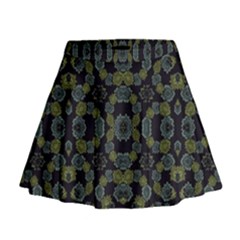 Modern Ornate Stylized Motif Print Mini Flare Skirt by dflcprintsclothing