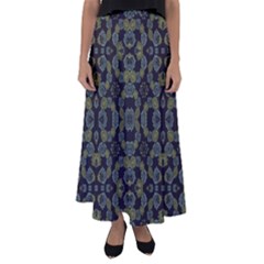 Modern Ornate Stylized Motif Print Flared Maxi Skirt by dflcprintsclothing