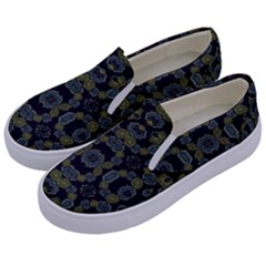 Modern Ornate Stylized Motif Print Kids  Canvas Slip Ons by dflcprintsclothing