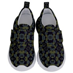 Modern Ornate Stylized Motif Print Kids  Velcro No Lace Shoes