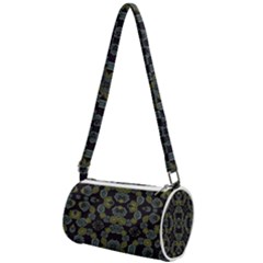 Modern Ornate Stylized Motif Print Mini Cylinder Bag