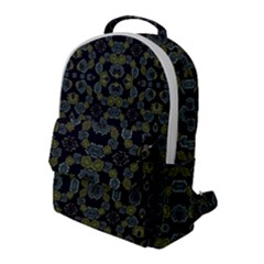 Modern Ornate Stylized Motif Print Flap Pocket Backpack (large)