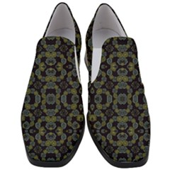 Modern Ornate Stylized Motif Print Women Slip On Heel Loafers by dflcprintsclothing