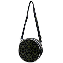 Modern Ornate Stylized Motif Print Crossbody Circle Bag