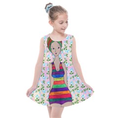 Tan Swimmer Flowerwall Kids  Summer Dress by snowwhitegirl