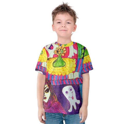 Circus Ghosts Kids  Cotton Tee by snowwhitegirl