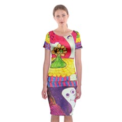 Circus Ghosts Classic Short Sleeve Midi Dress by snowwhitegirl