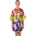 Circus Ghosts Half Sleeve Satin Kimono  View1