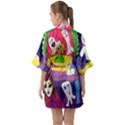 Circus Ghosts Half Sleeve Satin Kimono  View2