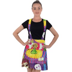 Circus Ghosts Velvet Suspender Skater Skirt by snowwhitegirl