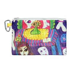 Circus Ghosts Canvas Cosmetic Bag (large) by snowwhitegirl